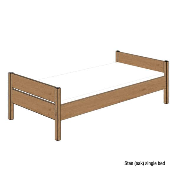 Sten single bed (oak)