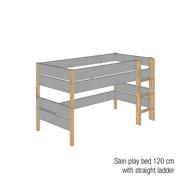 Sten play bed 120cm (Trendy grey)