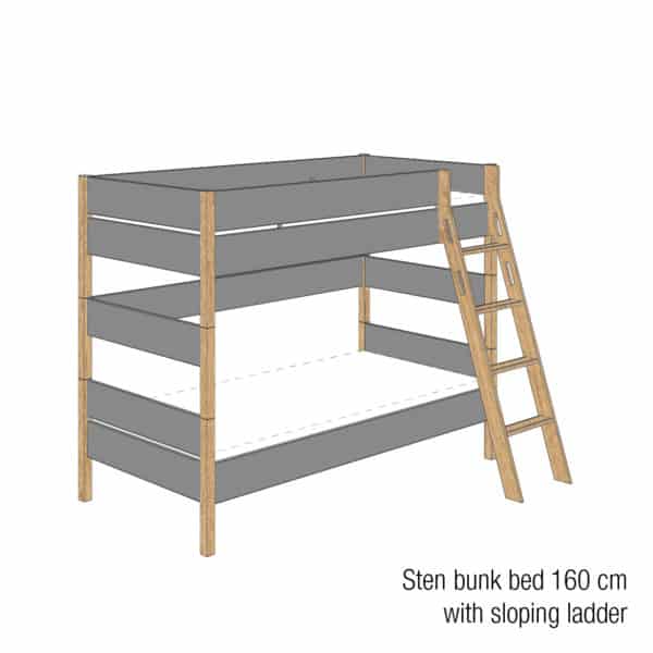 Sten bunk bed 160cm (Trendy grey)