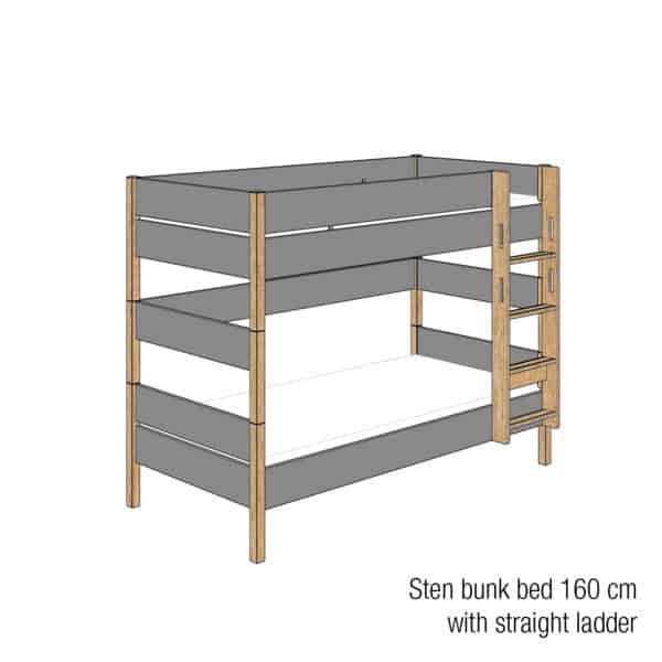 Sten bunk bed 160cm (Trendy grey)