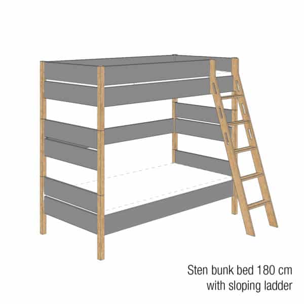 Sten bunk bed 180cm (Trendy grey)