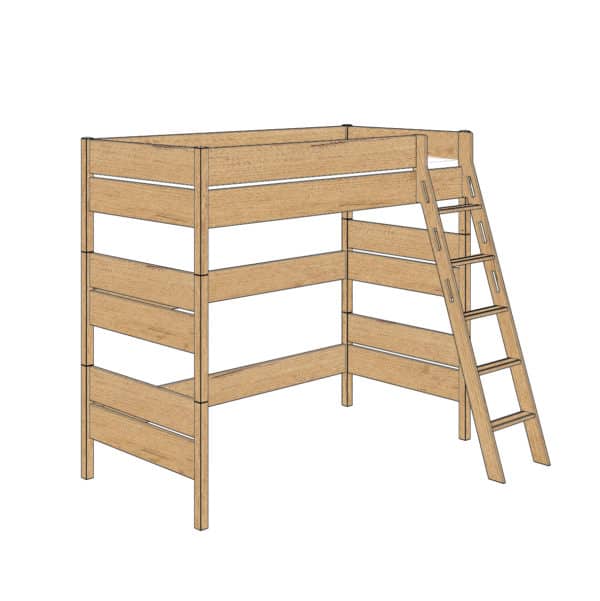 Sten high bed 180cm (Oak)